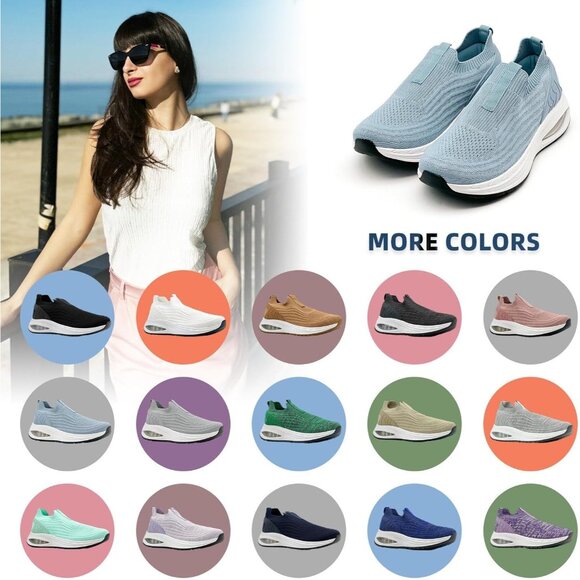 Dolphinslides Women Men Light Blue Running Athletic Tennis Lightweight Sneakers - Picture 6 of 7